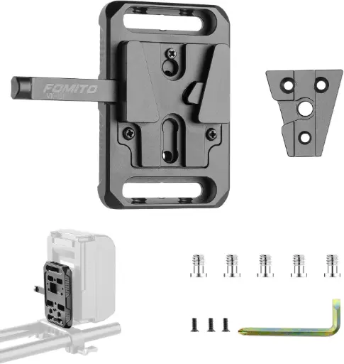 FOMITO V-Mount V-Lock Base Station Quick Release Plate VK-03 Black