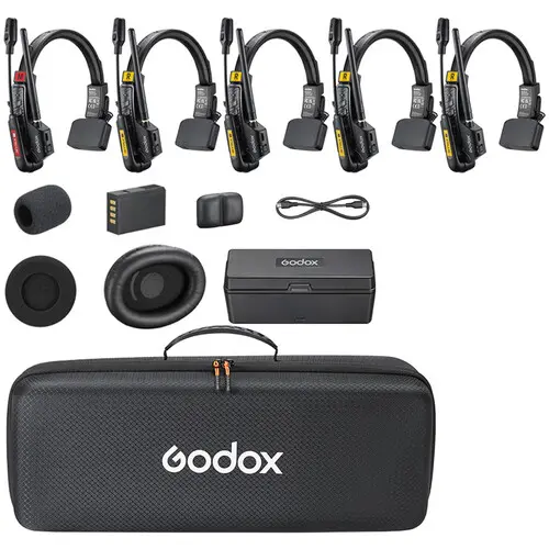 Godox SkyTalk Air 5S 5-Person Wireless Intercom Headset System (2.4 GHz)